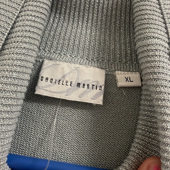 Vintage Silver Sparkle Turtle Neck Danielle Martin - Picture 2 of 3